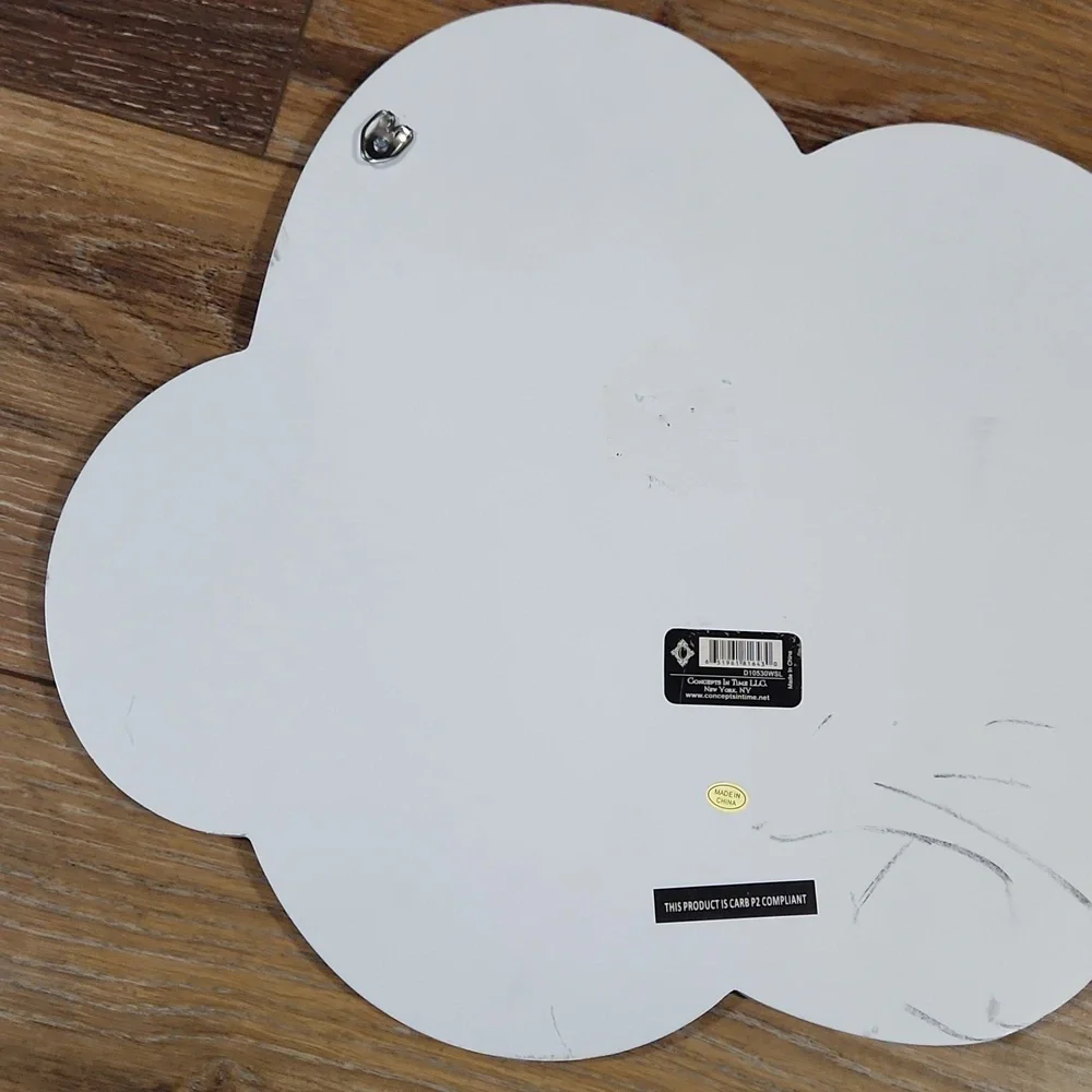 White Wood Cloud Mirror